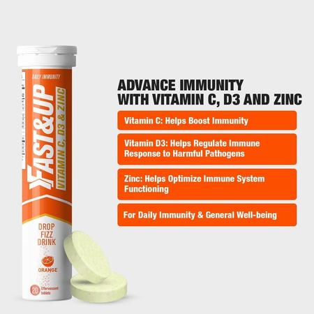 Fast&up Vit C 100mg+d+z 20s